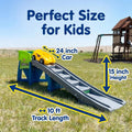 Kids Race Car Track Slide Playset with Non-Slip Steps & Stable Base, Indoor Outdoor Toddler Racing Toy Slide for Living Room Playroom Backyard