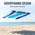 Wind Resistant Large Beach Sun Canopy Umbrella, Easy Setup Portable Outdoor Beach Shade Tent with Wide Coverage for Sand Poolside Camping