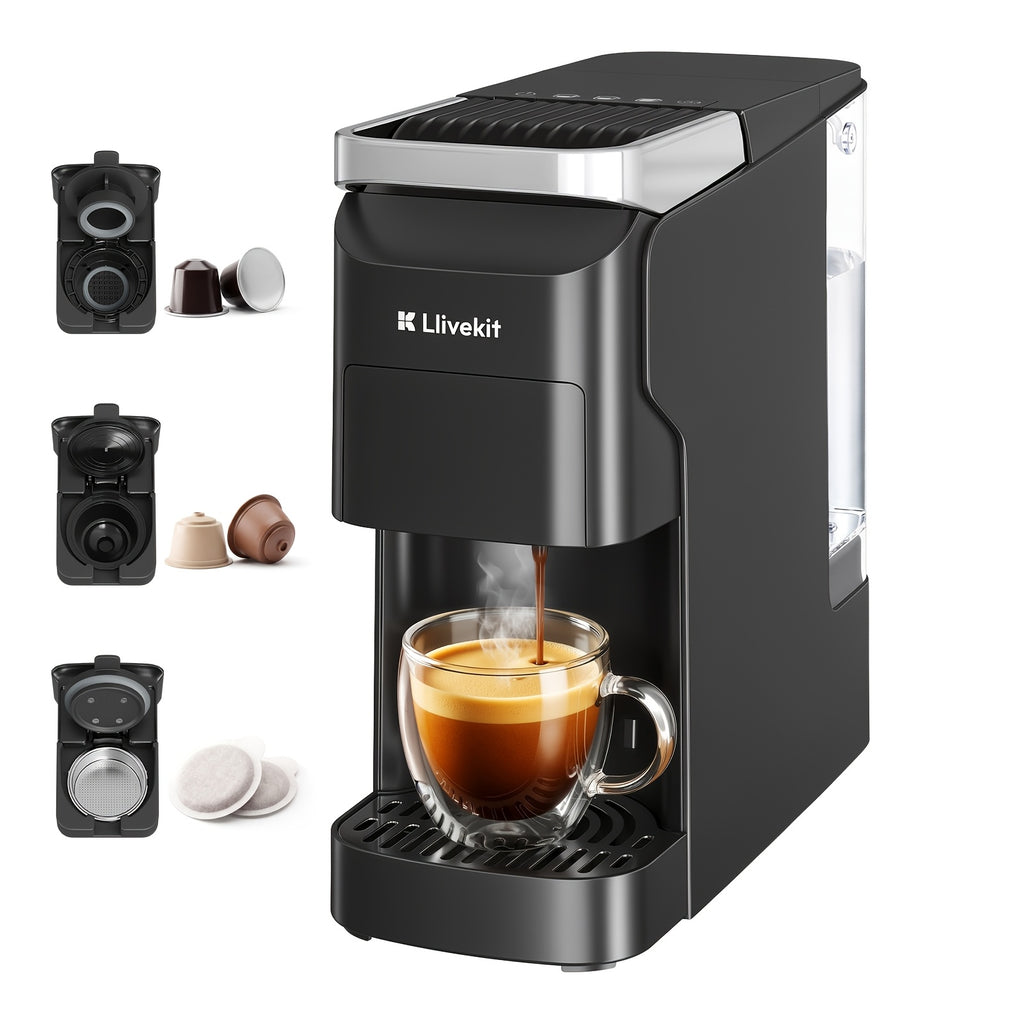 One-Touch Self-Cleaning Capsule Coffee Machine, High-Temperature Automatic Clean Compact Pod Coffee Maker for Home Office