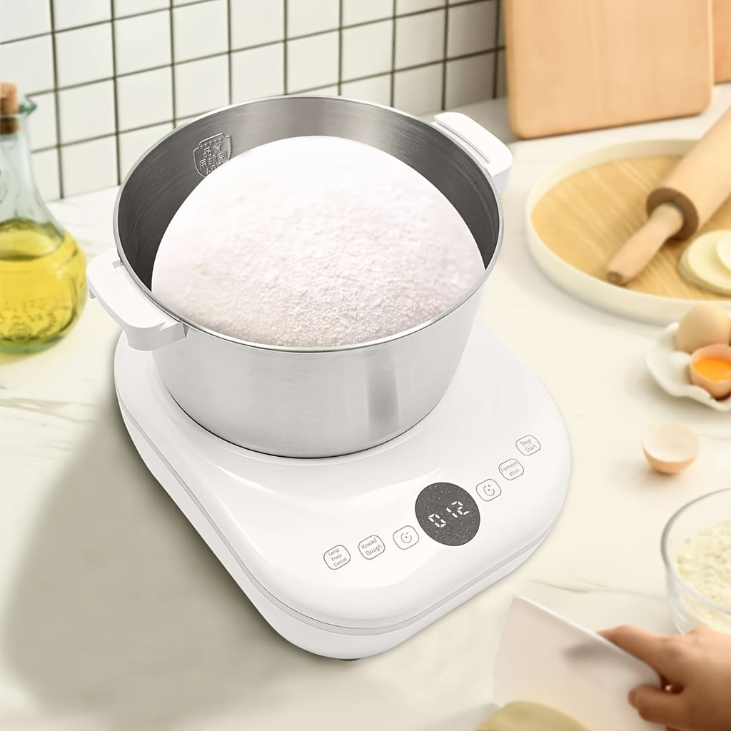 5QT/7QT 2 Colors Dough Mixer Machine, Smart Mix Proof Function 304 Stainless Steel Automatic Kneader for Pizza Bread Dumpling Noodle Home Bakery