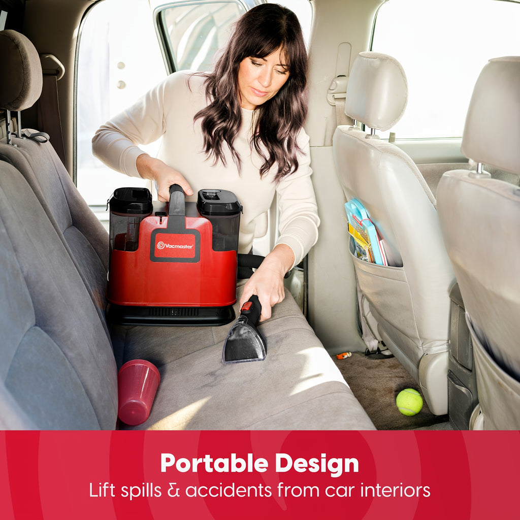 17Kpa Portable Spot Carpet Cleaner Machine, 6ft Long Hose Stain Remover with Dual Water Tank for Car Upholstery Rug Furniture