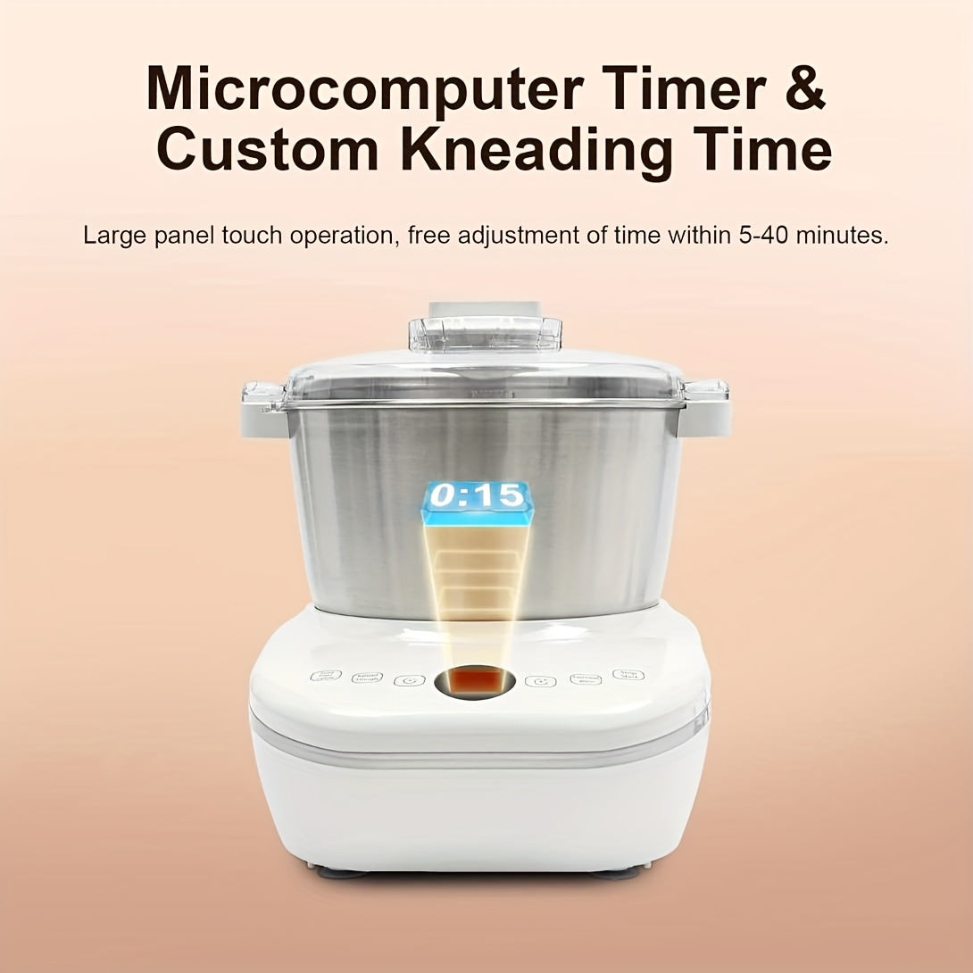 5QT/7QT 2 Colors Dough Mixer Machine, Smart Mix Proof Function 304 Stainless Steel Automatic Kneader for Pizza Bread Dumpling Noodle Home Bakery