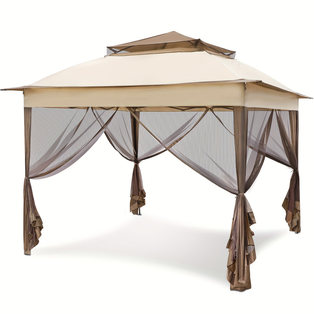 Removable Zippered Mosquito Netting for Outdoor Gazebo, Privacy Mesh Curtain with Hooks for Patio Canopy Pergola