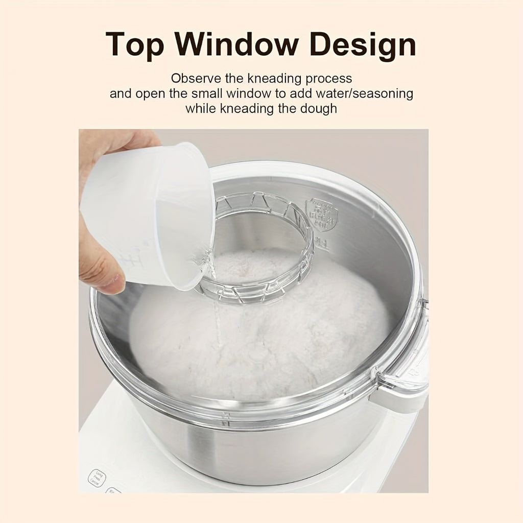 5QT/7QT 2 Colors Dough Mixer Machine, Smart Mix Proof Function 304 Stainless Steel Automatic Kneader for Pizza Bread Dumpling Noodle Home Bakery