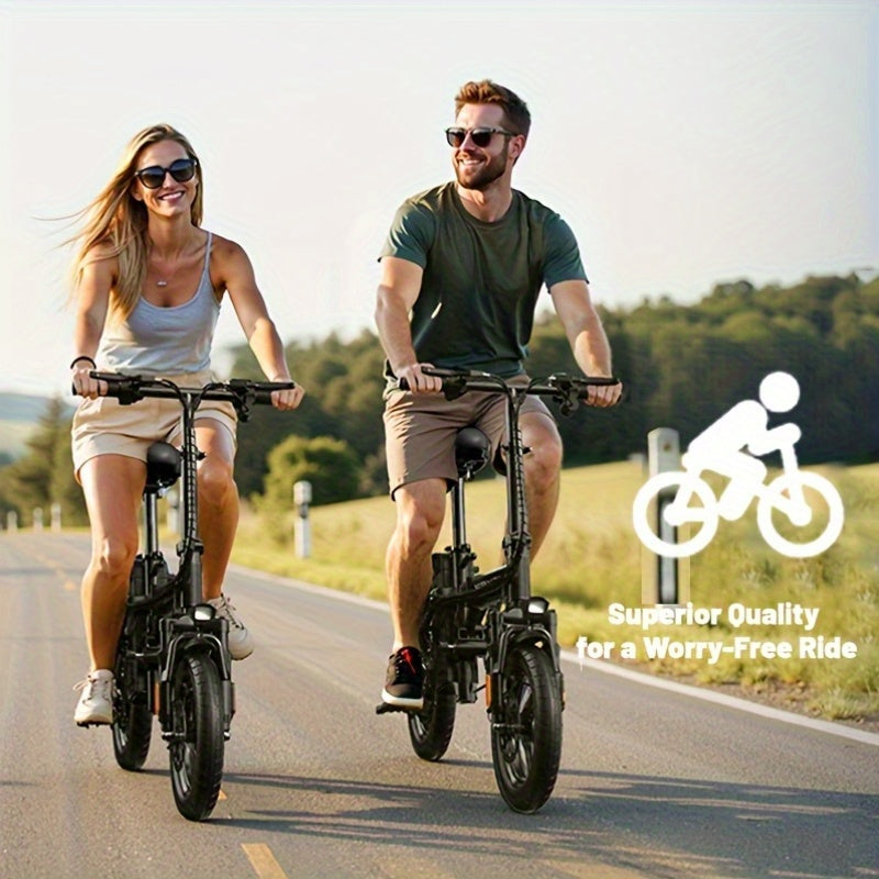 350W Folding Electric Bike, 48V 10AH Battery Foldable E-Bike with LED Display, 18MPH Max Speed 20 Miles Range 14 Inch Mini Commuter Ebike