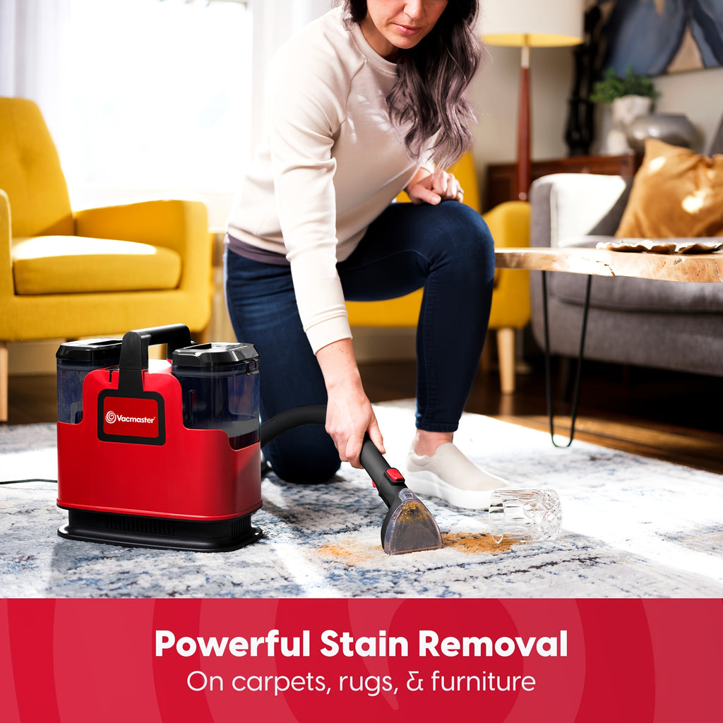 17Kpa Portable Spot Carpet Cleaner Machine, 6ft Long Hose Stain Remover with Dual Water Tank for Car Upholstery Rug Furniture