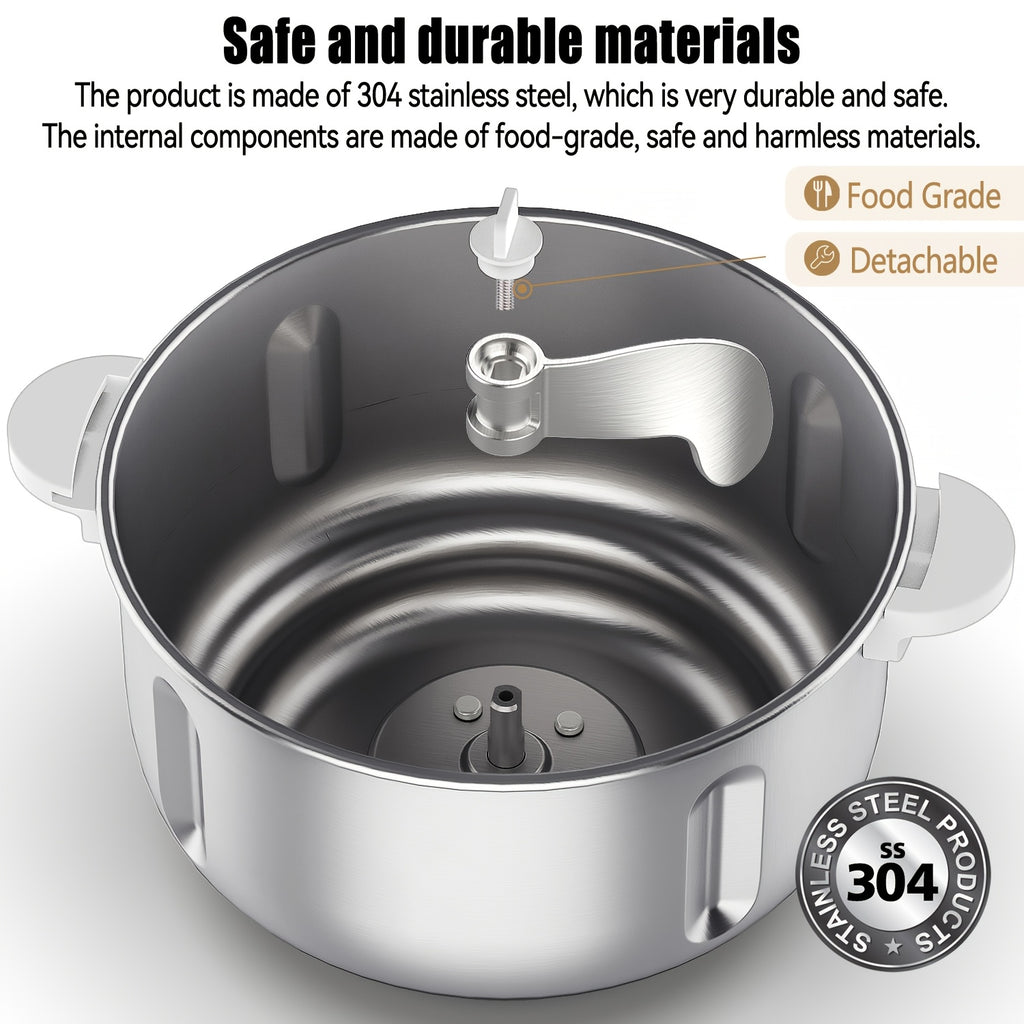 3.5L Auto Water Adding Dough Maker, 304 Stainless Steel Automatic Kneading Machine for Dumpling Noodle Bread Steamed Bun Home Bakery
