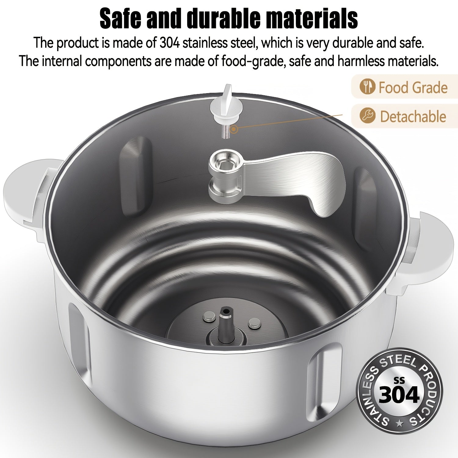 3.5L Auto Water Adding Dough Maker, 304 Stainless Steel Automatic Kneading Machine for Dumpling Noodle Bread Steamed Bun Home Bakery