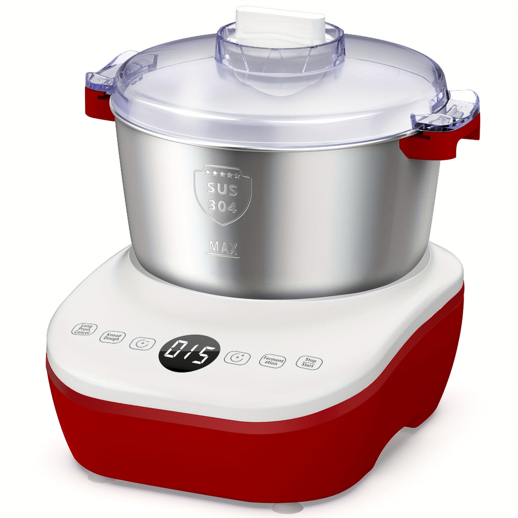 5QT/7QT 2 Colors Dough Mixer Machine, Smart Mix Proof Function 304 Stainless Steel Automatic Kneader for Pizza Bread Dumpling Noodle Home Bakery