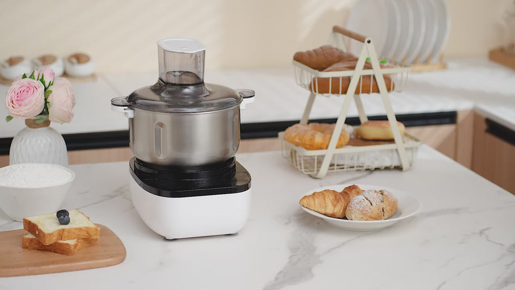 3.5L Auto Water Adding Dough Maker, 304 Stainless Steel Automatic Kneading Machine for Dumpling Noodle Bread Steamed Bun Home Bakery