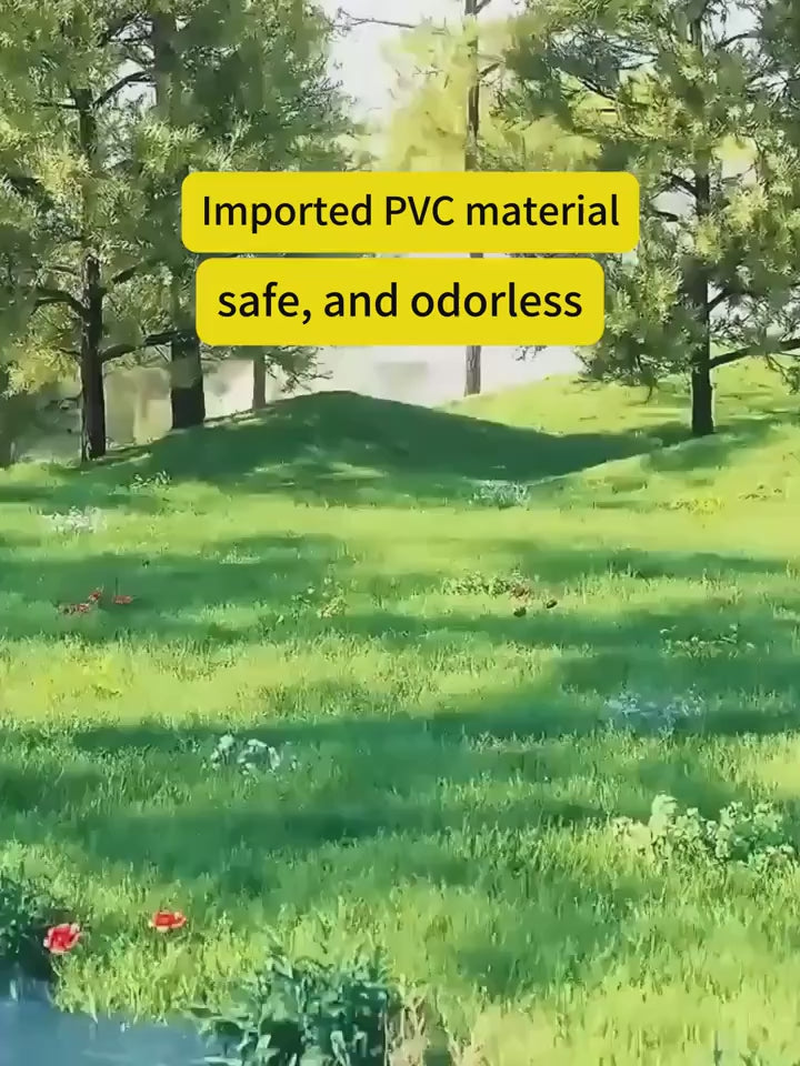 Foldable Non-Inflatable Family Swimming Pool, 4-Layer Thick PVC Hard Panel Pool with Triangle Support & Rapid Drain for Backyard Summer Party