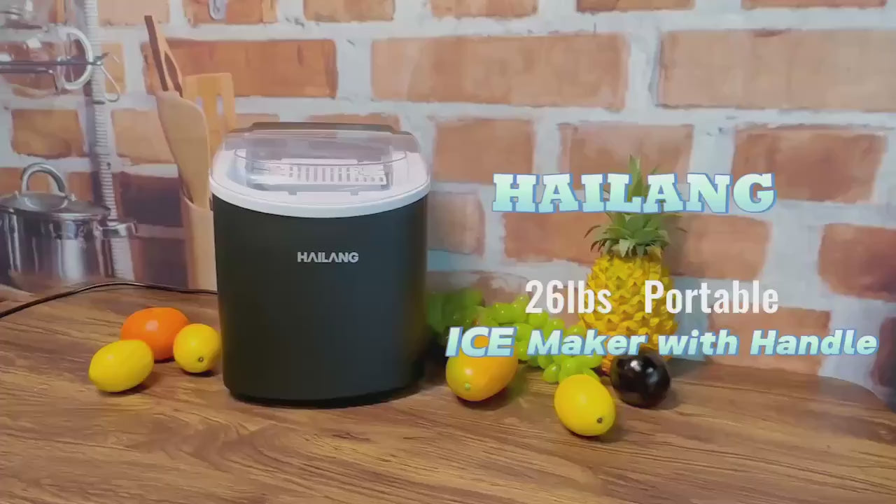 Portable Countertop Ice Maker Machine with Large Small Adjustable Ice Cube Size, One Touch Control Compact Ice Making Machine for Home Bar Kitchen RV