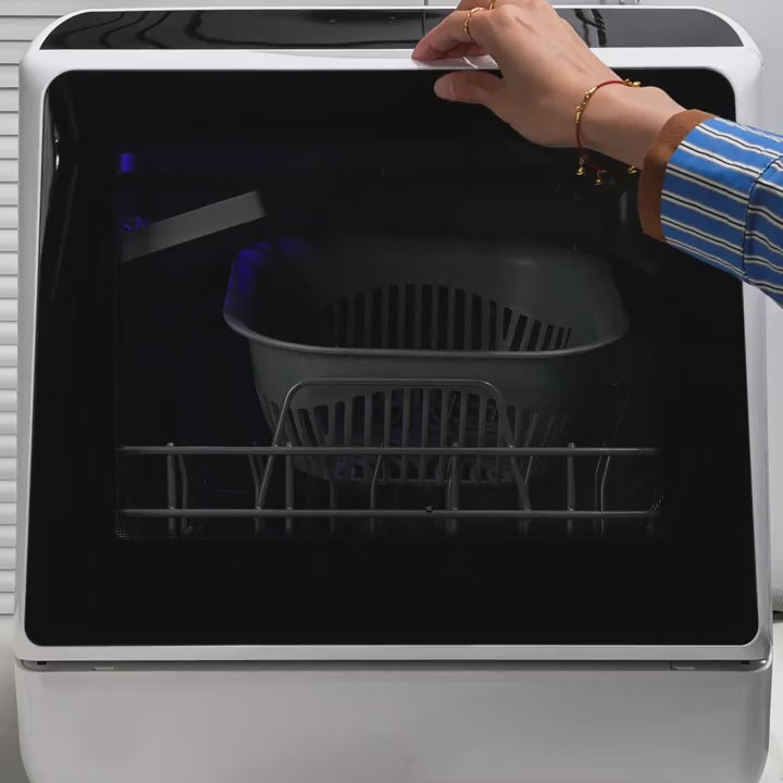 Portable Countertop Mini Dishwasher, Multi Function 6 Washing Modes Dishwasher with Drying Function for Small Home